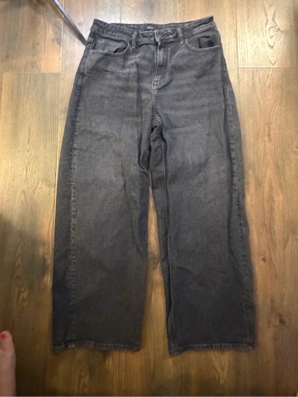 Quince Women's Wide-Leg Barrel Style Jeans in Washed Black- fall essential